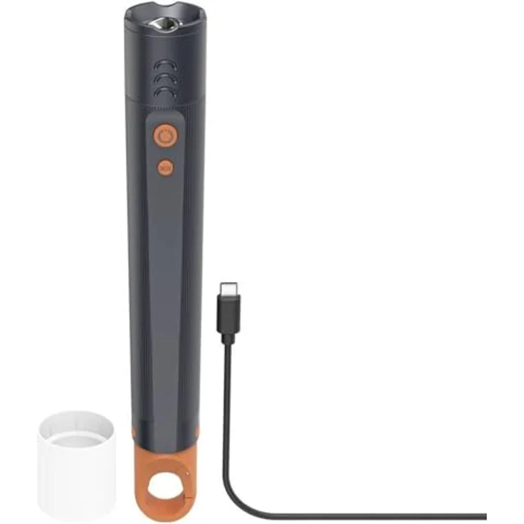 Hama FLX1200-C, LED-Taschenlampe aufladbar, stoßfest, Alu, 4 Modi + SOS, Zoom, versandkostenfrei – Bild 1
