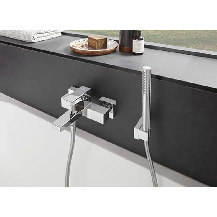 Villeroy & Boch Universal Showers Handbrausehalter aus robustem Messing, eckig, Chrom – Bild 3