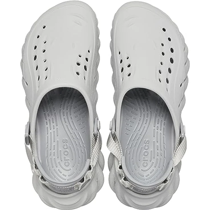 Crocs Echo Clog, Sicherheitssandalen in hellgrau, Größe M10W12, runde Kappe, Schlupfverschluss – Bild 4