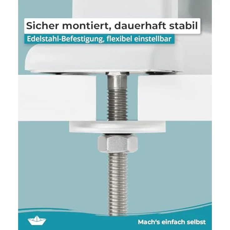 Calmwaters WC-Sitz erhöht 5 cm mit Griff, Absenkautomatik, antibakteriell, Duroplast, Made in EU, Modell 26LP6230 – Bild 7