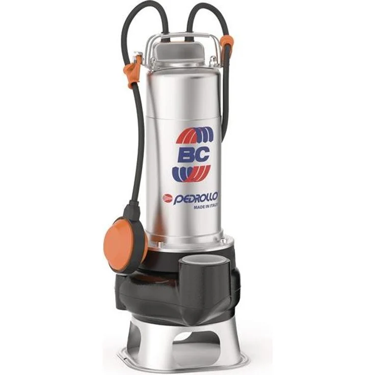 Pedrollo Tauchpumpe BCm 10/50, leistungsstarke Unterwassermotorpumpe für Schmutzwasser bis 36.000 L/h, Edelstahl-Laufrad, max. Förderhöhe 12 m