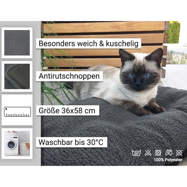 ZOLLNER Hundekorb, 100% Polyester, Antirutschnoppen, anthrazit – Bild 2