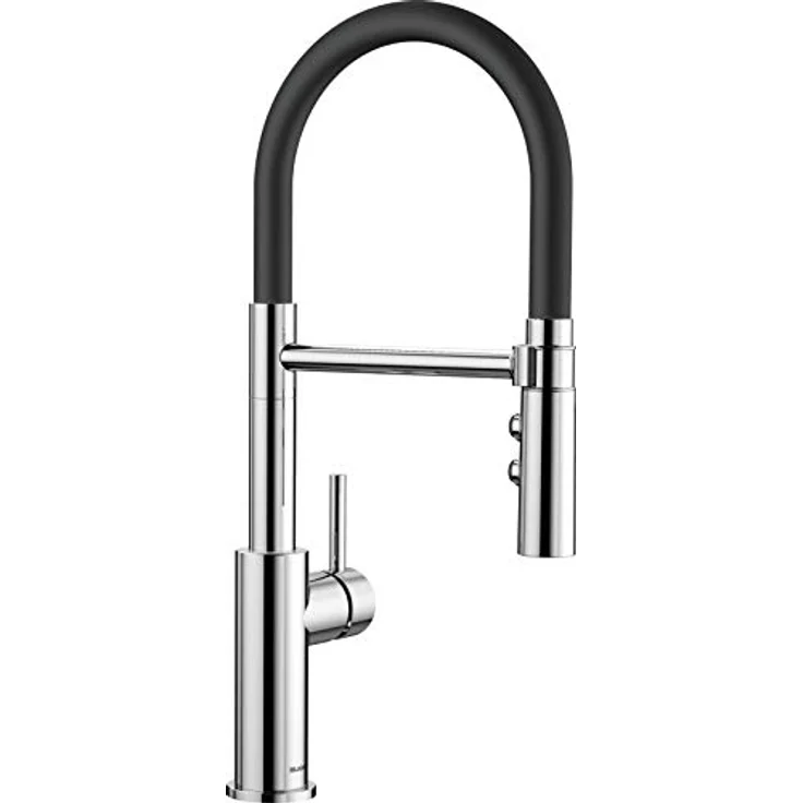 Blanco CATRIS-S Flexo Küchenarmatur, Hochdruckarmatur mit schwenkbarem Auslauf und flexibler Zweistrahlbrause, chrom – Bild 1