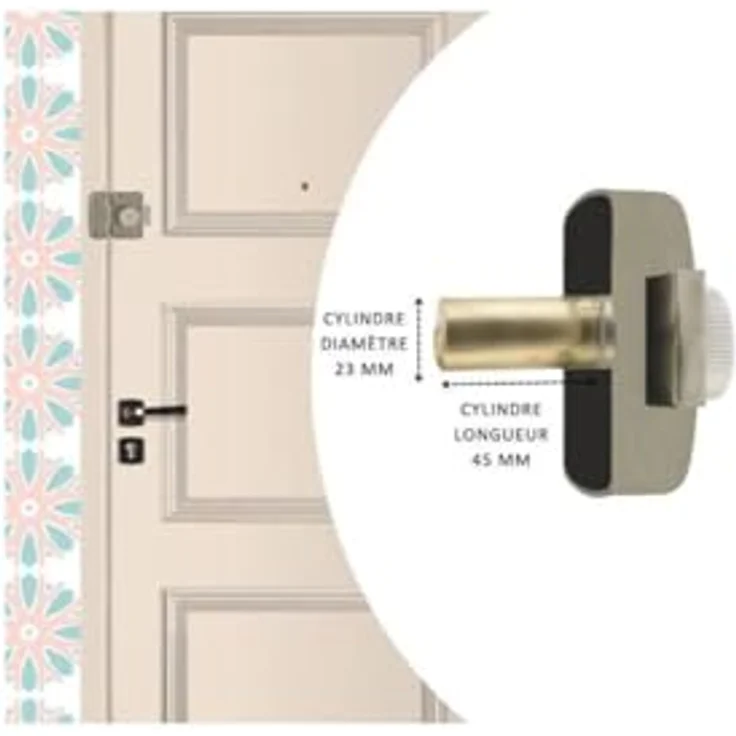 Yale YV25BT-45/SC Türschloss, Goldbraun, 5-poliger Zylinder, Schutz gegen Picking und Ziehen, Ø23 mm – Bild 2