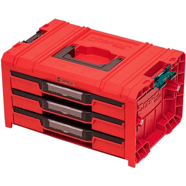 QBRICK System Werkzeugkoffer Qbrick System PRO Drawer 3 Toolbox 2.0 Expert RED ULTRA HD 13,5 l IP54, Profi-Werkzeugkoffer in leuchtendem Rot mit hohem IP-Schutzgrad - Preisvergleich – Bild 1
