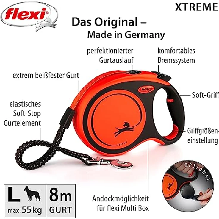 Flexi Leine Xtreme L, 8m, Gurt, bis 55kg – Bild 2