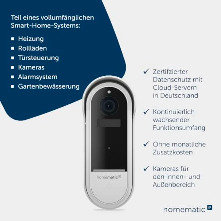 Homematic IP HmIP-CODB Video-Türsprechanlage WLAN, 3 Megapixel Kamera, Weiß, intelligente Bewegungserkennung – Bild 3