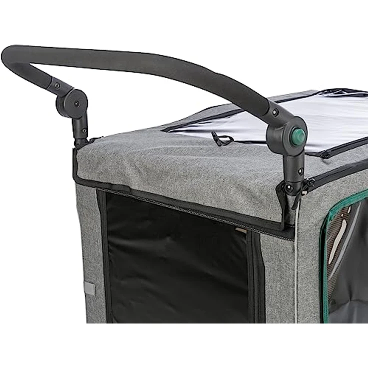 TRIXIE Fahrrad-Anhänger, S: 64 × 92 × 80/130 cm, grau/Salbei, Innenmaße: 41 × 54 × 72 cm bis zu 25 kg - 12800 – Bild 5