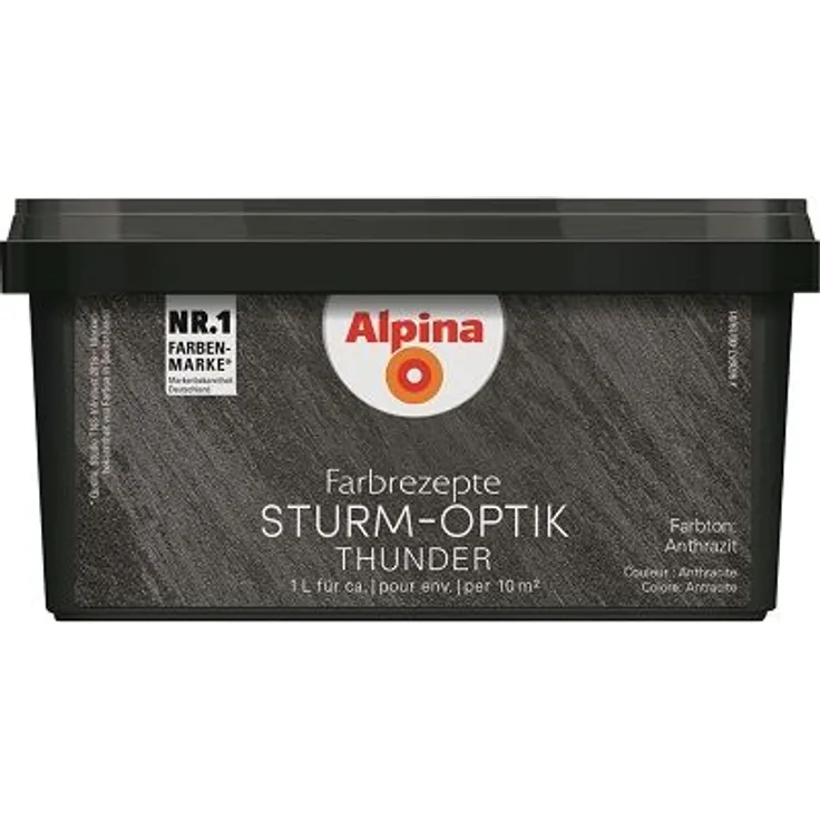 Alpina Effektfarbe Farbrezepte STURM-OPTIK anthrazit 1 L