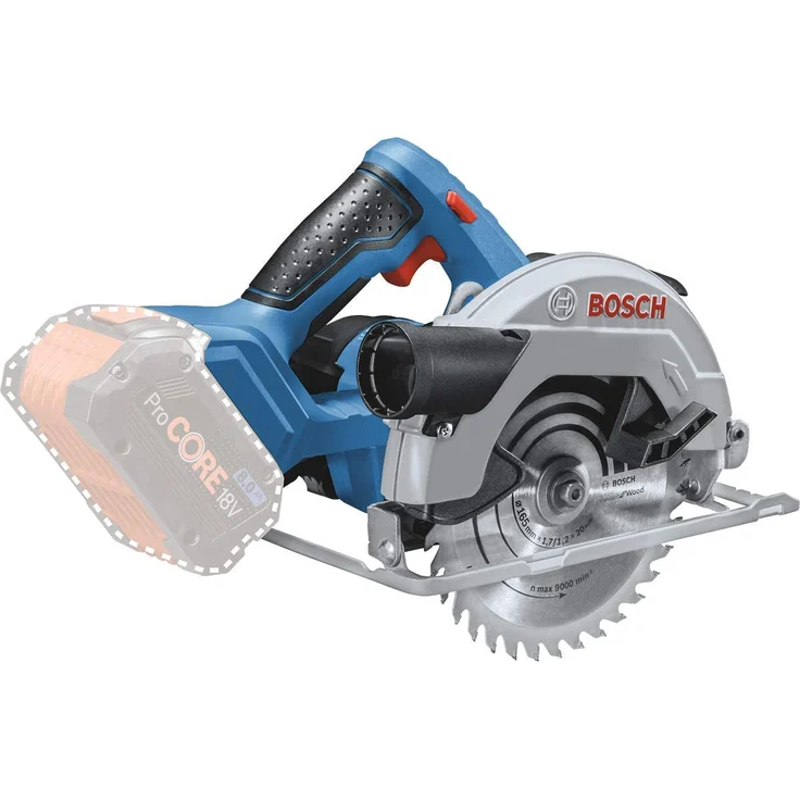 Bosch Professional 18V System Akku Kreissäge GKS 18V-57 (Sägeblatt-: 165 mm, Schnitttiefe: 57 mm, ohne Akkus und Ladegerät, im Karton) – Bild 1