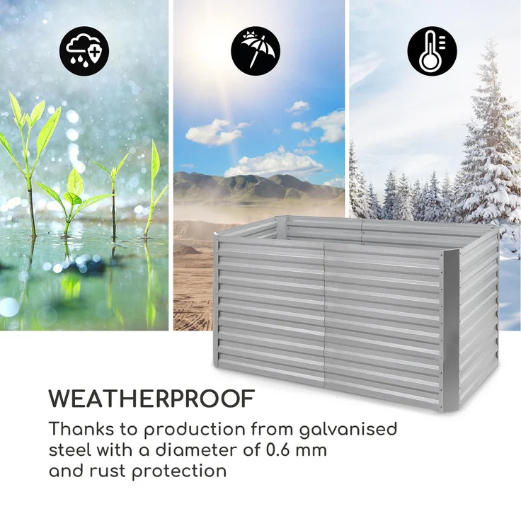 High Grow Straight Hochbeet 200x90x100cm 1800l Stahl Silber – Bild 7
