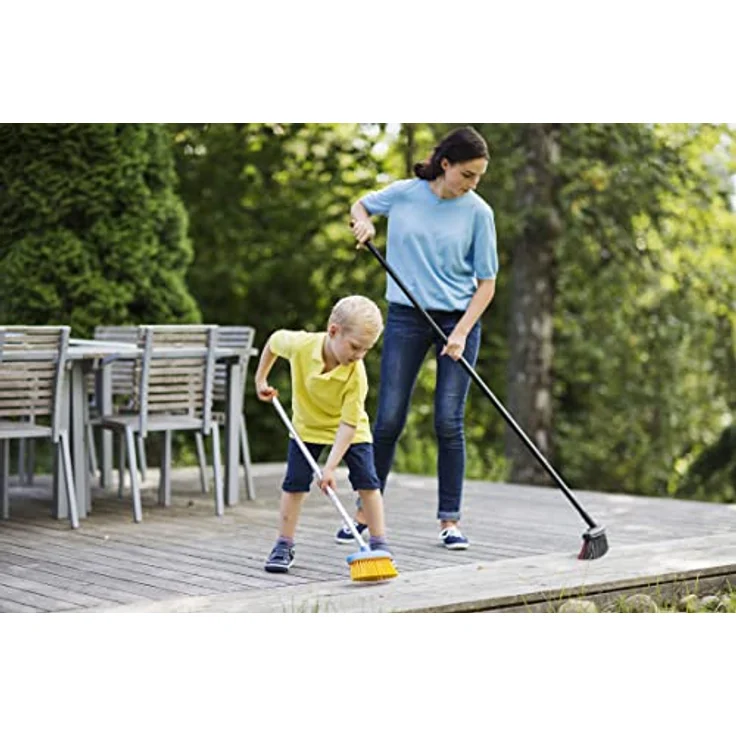 Fiskars Kinder-Besen Länge: 80 cm, Kunststoff-Borsten-Aluminium-Stiel, Blau-Orange, MyFirst Fiskars, 1001418 – Bild 5