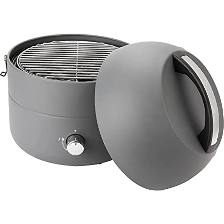 TAINO Tischgrill Kompakt-Grill Gasgrill Gas Tisch Edelstahl-Brenner BBQ Camping (Grill-to-Go Grau) – Bild 2