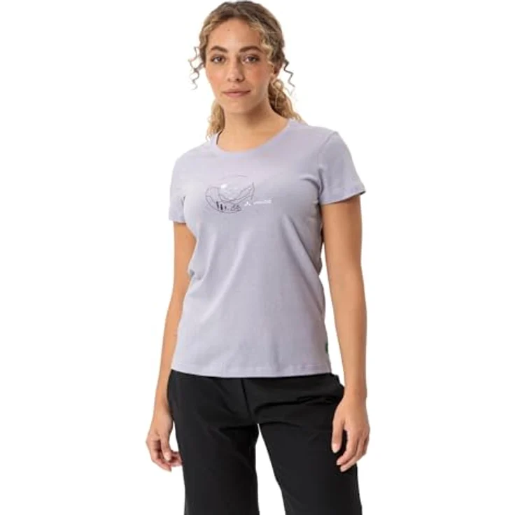 Vaude Cyclist T-Shirt V, Damen Arbeitsshirt aus 70% Baumwolle, violett, Regular Fit, schnell trocknend – Bild 3