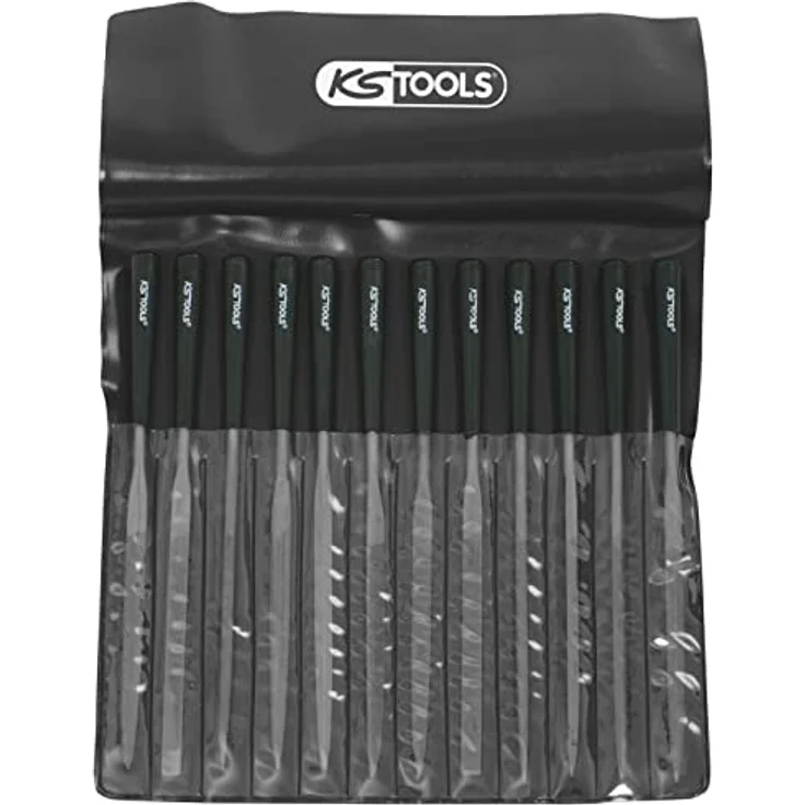 KS Tools 140.3050 Nadelfeilen-Satz mit Kunststoffheft, 12-tlg. Schwarz – Bild 3