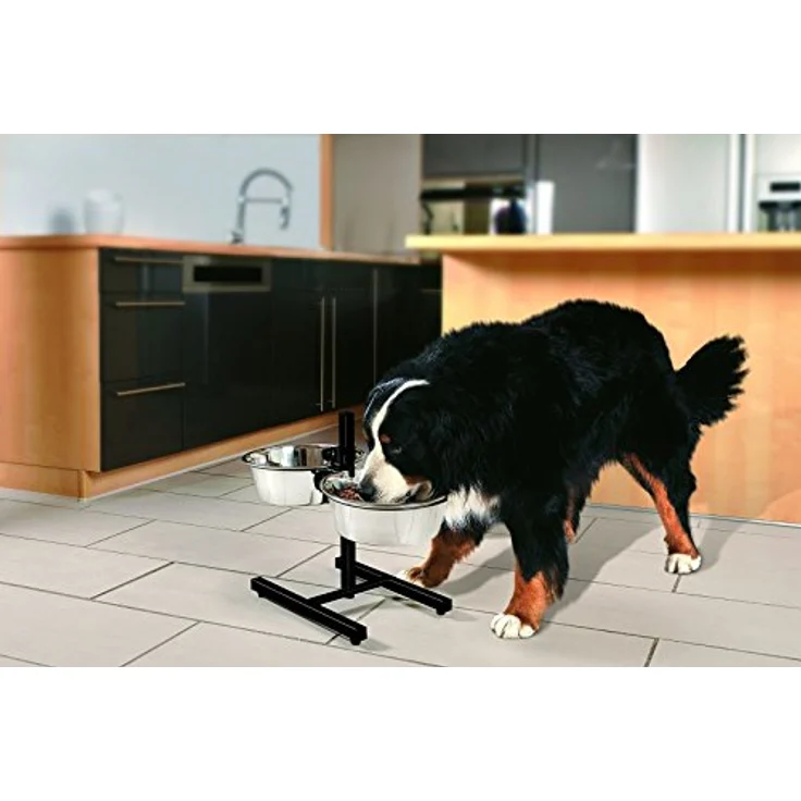 Zolux Verstellbare Halterung mit 2 Schalen aus Edelstahl für Hunde Durchmesser 24,5 cm Fassungsvermögen 2,75 l – Bild 5