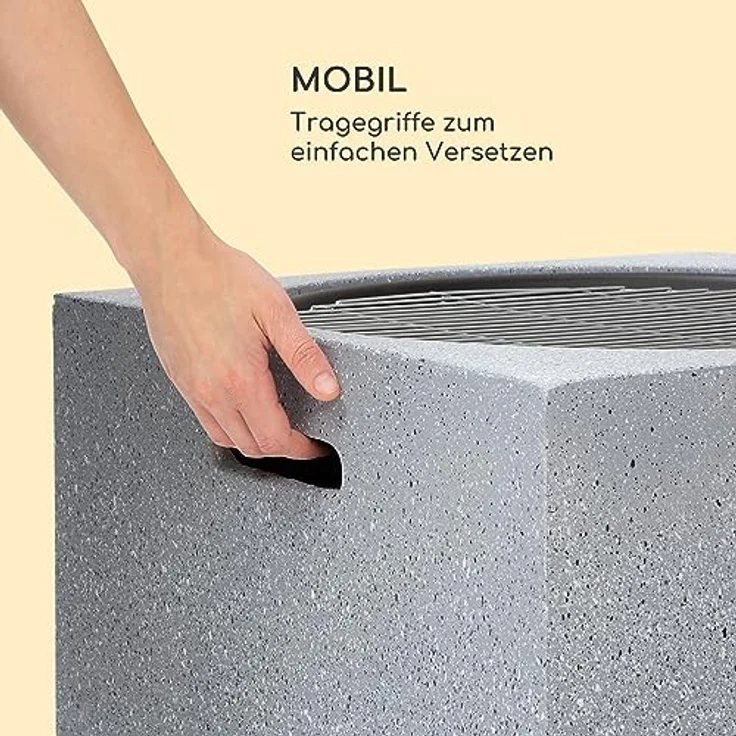 Blumfeldt Feuerschale, Tragbare Feuerstelle Outdoor mit Grillrost & Holzlagerfach, Sichere Stahlschale, 50 x 75 x 50 cm – Bild 5