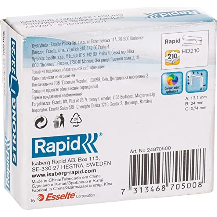 Rapid Heftklammern Strong 23-24, galvanisiert Inhalt, 1000 Stück (24870500 - alt 20599815) – Bild 3