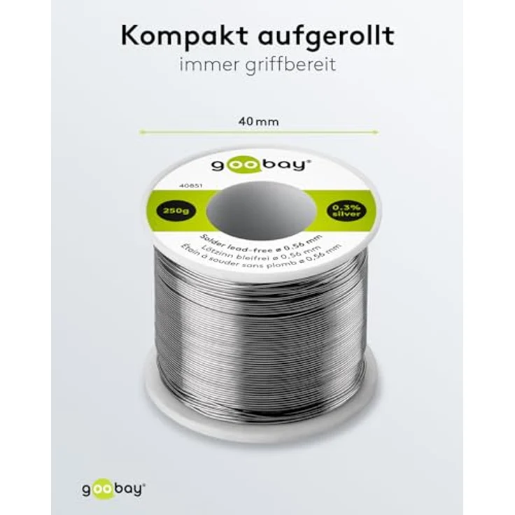 Goobay 40851 Lötzinn bleifrei, ø 0, 56 mm, 250 g Markenlötzinn mit einem Silberanteil (Ag) von 0, 3% - Preisvergleich – Bild 4