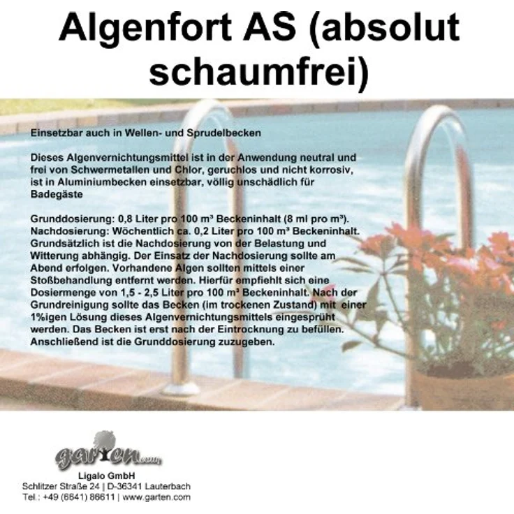 Chemoform Alba Super K, 3 l hochkonzentriertes, schaumfreies Anti-Algenmittel für Pools und Whirlpools – Bild 2