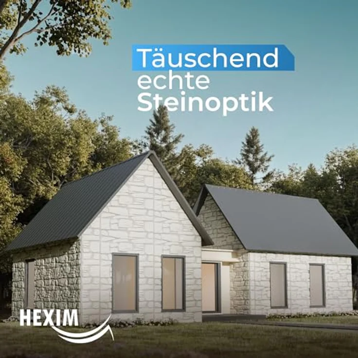 HEXIM FP110 Fassadenpaneel 121x50cm, 3D Steinoptik Weiß, EPS Styropor mit Acrylbeschichtung, UV-beständig für Innen- & Außenbereich (0,61m²) – Bild 5