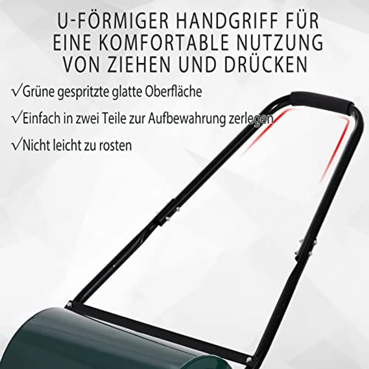 Outsunny Rasenwalze mit U-Griff, 40l Wasser/Sandfüllung, Metall, zur Gartenverarbeitung – Bild 5