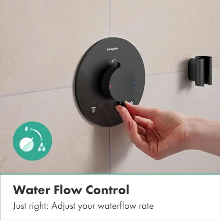 hansgrohe Ecostat Comfort S Duschthermostat Unterputz, mit SafetyStop bei 40°C, für 2 Verbraucher, Brushed Black Chrome, 33715340 – Bild 5