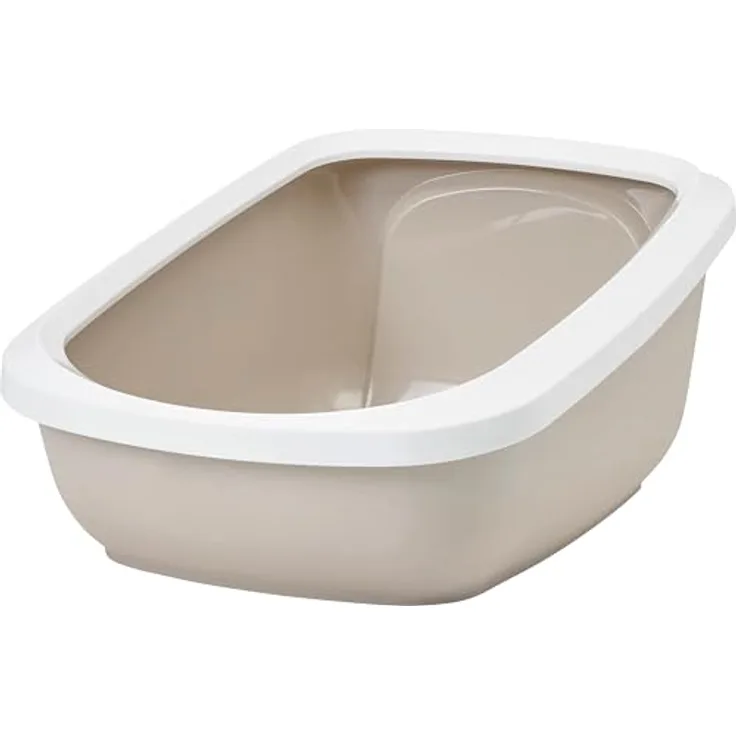 Nobby Aseo Jumbo, Katzentoilette mit Rand in mokka-weiß, extra groß für Katzen