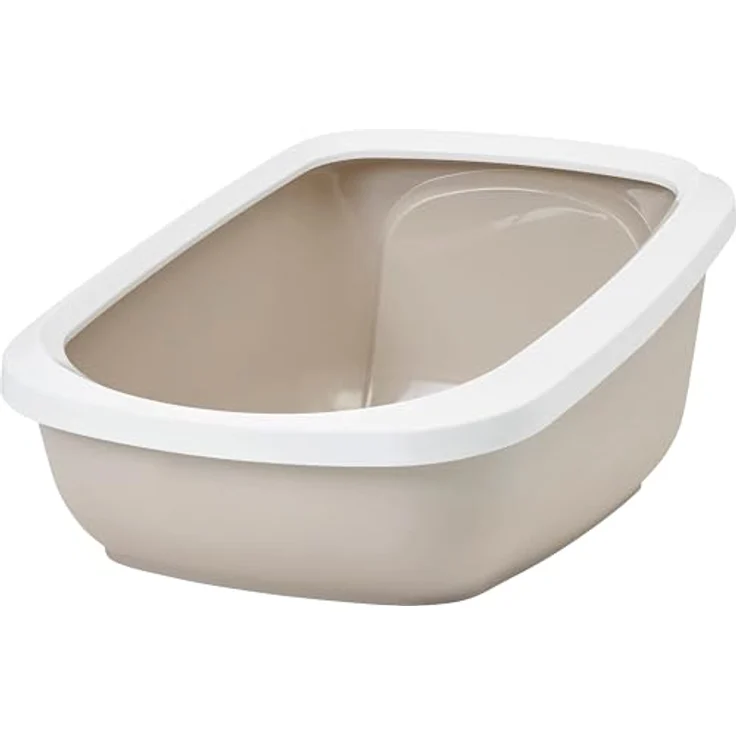 Nobby Aseo Jumbo, Katzentoilette mit Rand in mokka-weiß, extra groß für Katzen – Bild 1