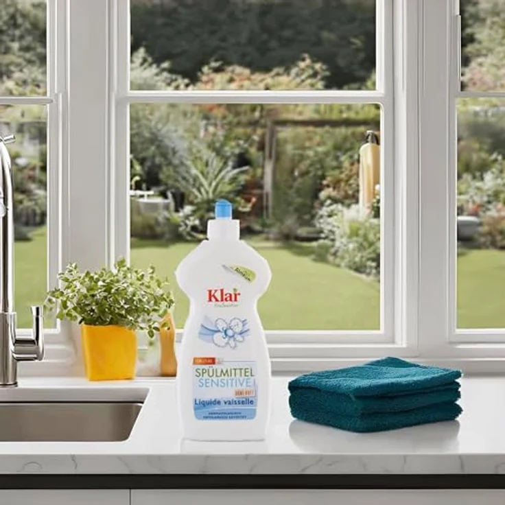 Almawin Klar Spülmittel Sensitive, 500ml Geschirrspülmittel ohne Duft, öko-zertifiziert und hautverträglich – Bild 2