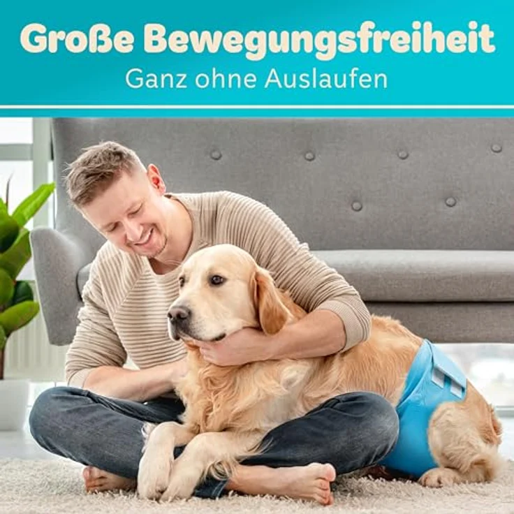 HUND IST KÖNIG® Hundewindeln für Rüden [3 STK] Saugstarke Hundewindeln Rüde | Bequeme Hunde Windeln bei Inkontinenz Hund - Rüdenwindel waschbar | Hundewindel leicht zu reinigen – Bild 2