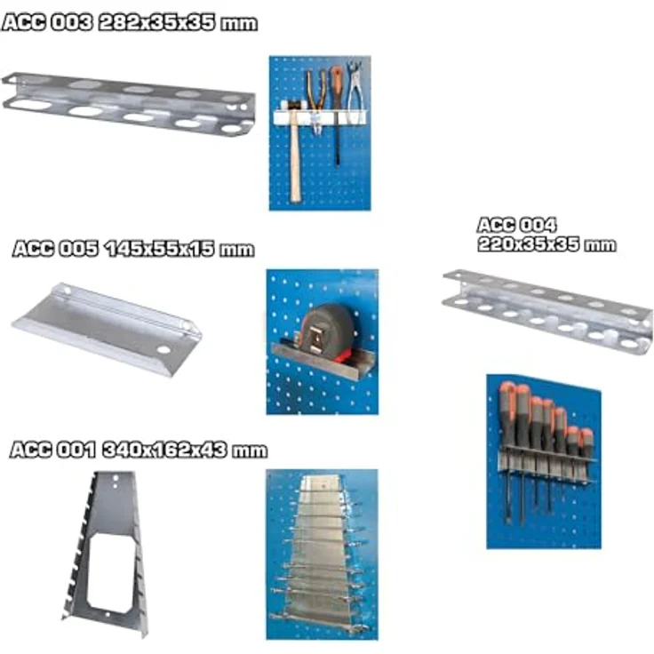 Simon Rack Acc010 Blister 4 Acce Bt-Panel, Metallisch, 470x340x35 mm, Lochwand-Zubehör – Bild 3