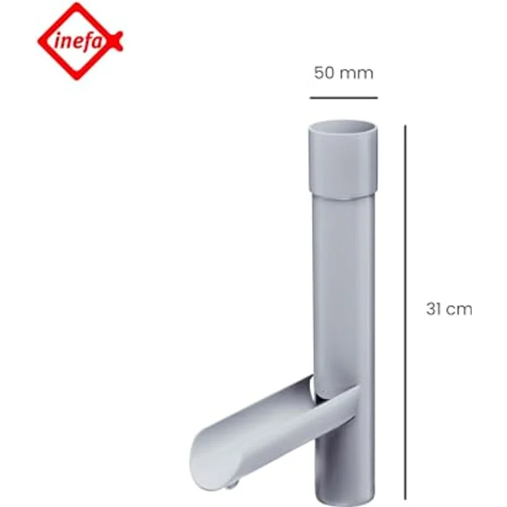 INEFA Regensammler für Fallrohr, PVC DN50 / 50mm Grau, witterungsbeständig, einfache Montage, Made in Germany – Bild 2