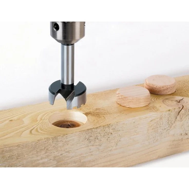 Wolfcraft Forstnerbohrer L=90mm, ø35mm, selbstschneidende Zentrierspitze für präzises Bohren in Weichholz – Bild 3