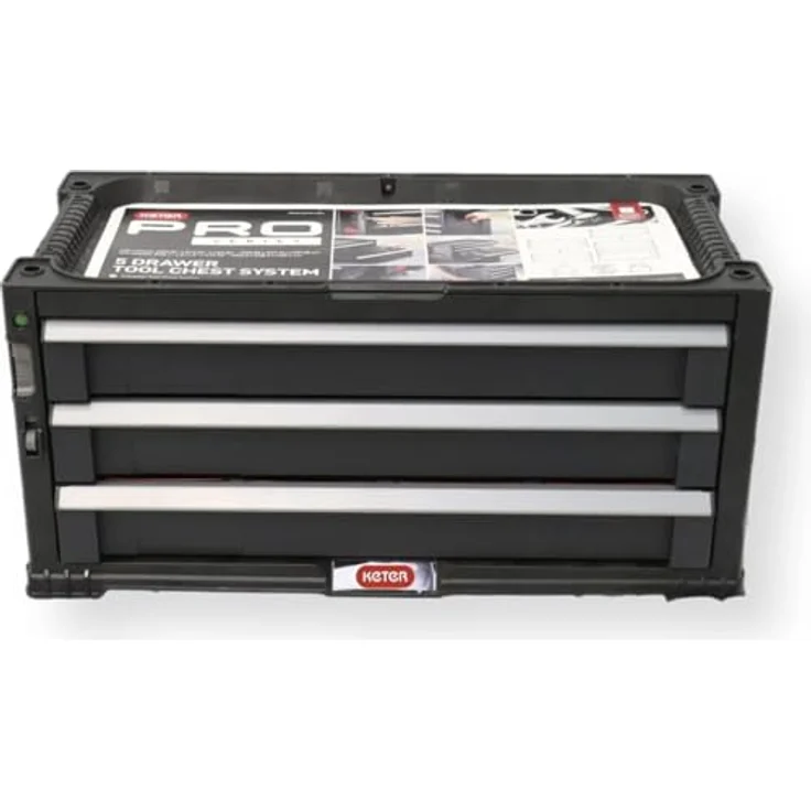 Keter Werkzeugwagen mit 3 Schubladen, 59 x 29 x 26 cm – Bild 3