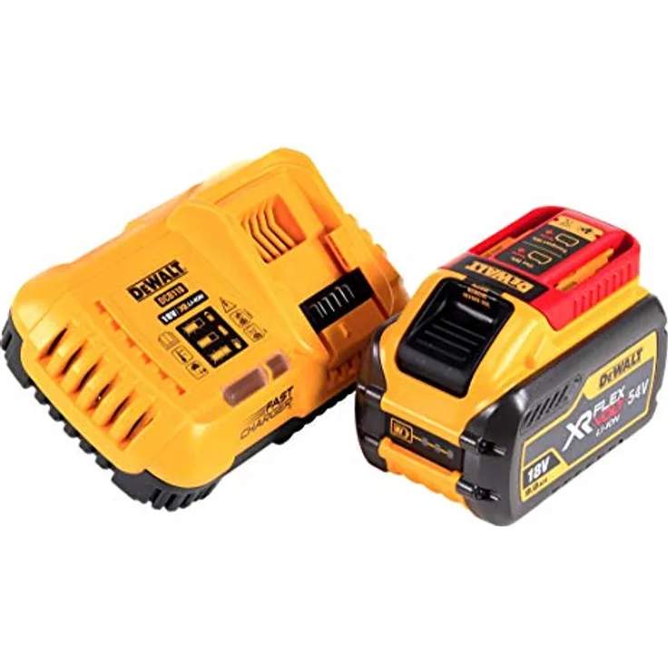 DEWALT DCB547 18 V/54 V XR Flexvolt 9,0 Ah Akku + DCB118 Schnellladegerät, gelb