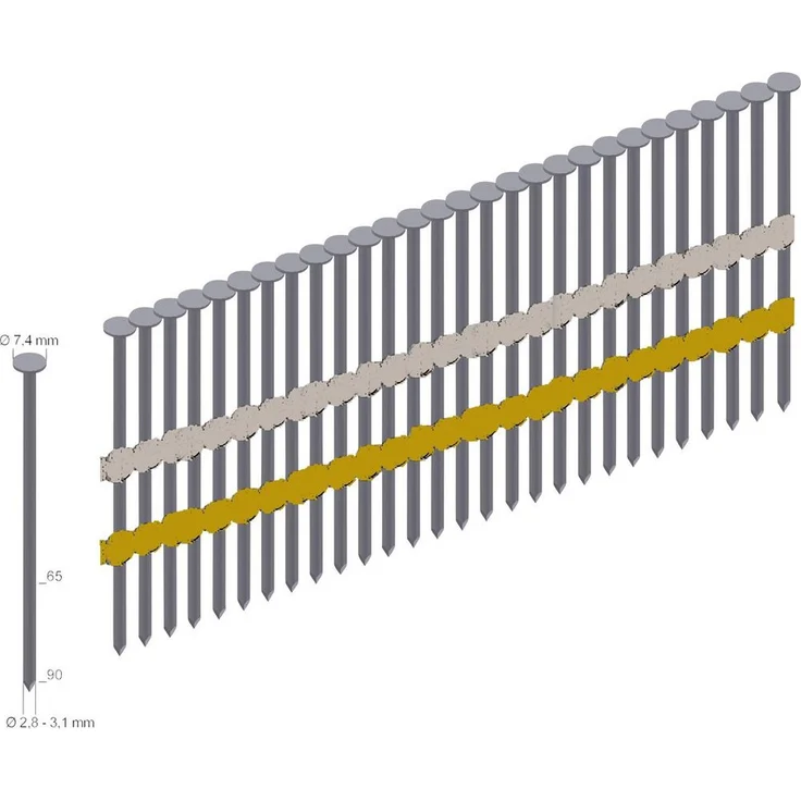 Prebena Handtacker RK31/90BK, Rundkopf-Streifennägel Typ RK, 3000 Stück