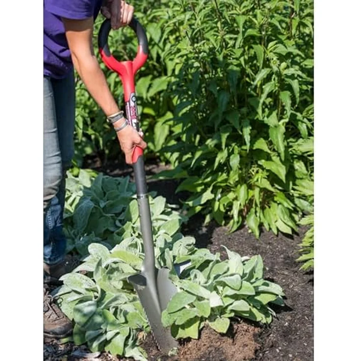Root Slayer® Spaten Radius Wurzelspaten Set, 3-teilig, mit Blumenkelle und Gartenschaufel, ergonomischer Griff, scharfe Klinge mit Zähnen zum Wurzelschneiden, Kohlenstoffstahl – Bild 3