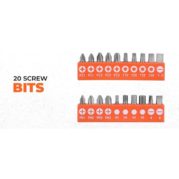 Black+Decker Bohrer-und Schrauberbit-Set (50-teilig, Metall-, Stein- und Holzbohrer, Schrauberbits, Stecknüsse) A7188 – Bild 2