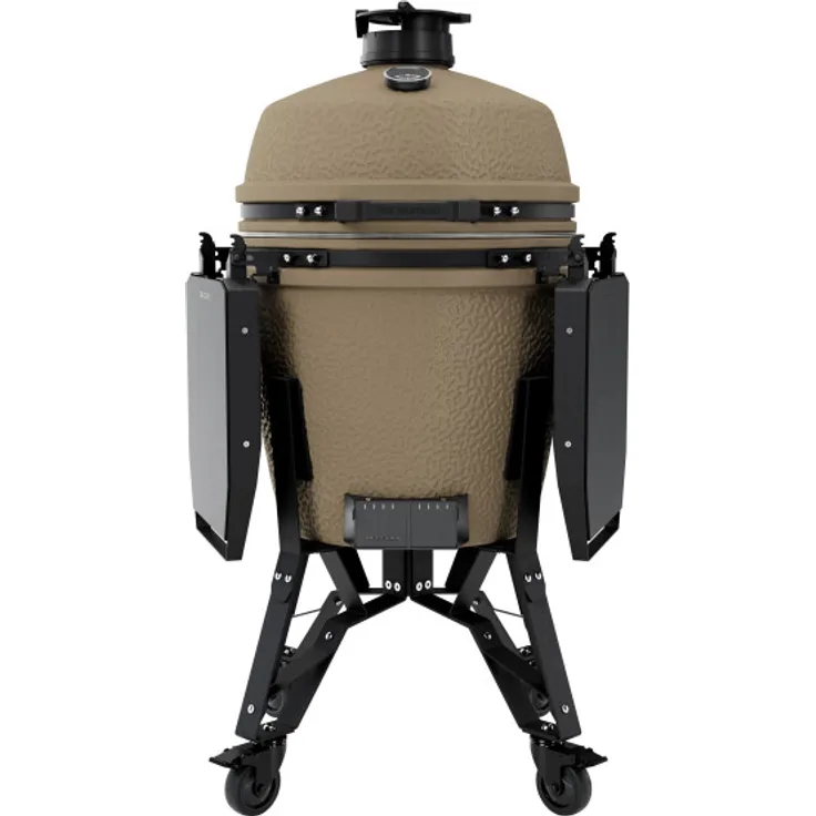 The Bastard BSTRD Pro Large Complete Keramikgrill Desert Sand mit Deckelthermometer für Pizza, Räuchern, Backen und Kochen