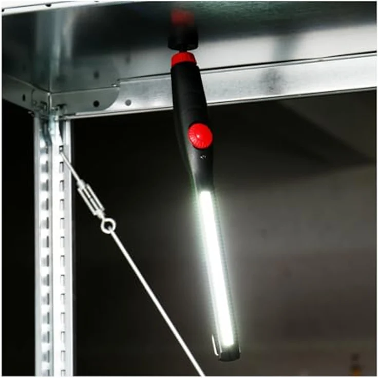 STIER Akku LED Werkstattleuchte, 600 Lumen, tageslichtweiß, verstellbar mit Magnet, Stablampe Kfz, Inspektionsleuchte, 2200 mAh Akku – Bild 2