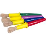 Jovi Maxi Schulmalpinsel, große Borste, 9 Stück in Dose, rot-gelb und grün-gelb sortiert