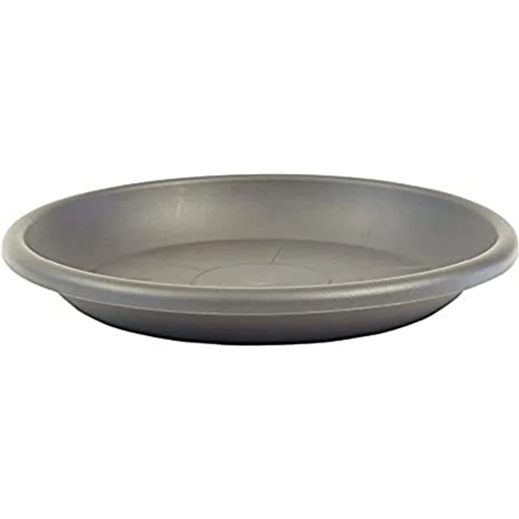 greemotion Blumentopfuntersetzer Anthrazit - Frostbeständiger Pflanzenuntersetzer mit hohem Rand - 19 cm Durchmesser - Kunststoff Untersetzer rund – Bild 1