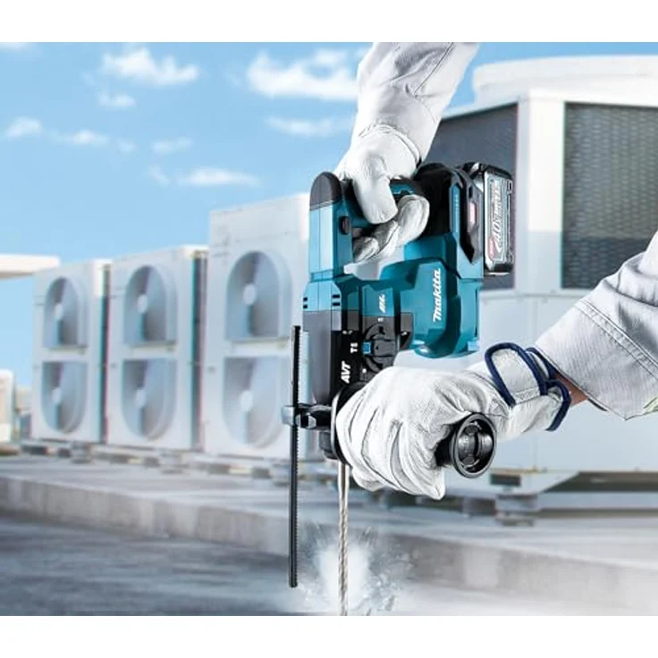 Makita Akku-Bohrhammer HR010GD201 - Akku-Bohrhammer - blau/schwarz, Anti-Vibrations-Technologie, SDS-PLUS-Aufnahme – Bild 4