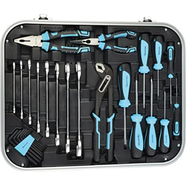 Quantool Werkzeugkoffer, 110-tlg. Werkzeugsatz mit stabilem Aluminiumrahmen und ergonomischem Design – Bild 2