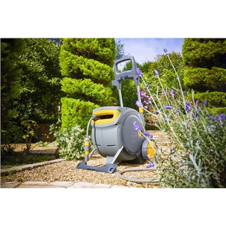 Hozelock Pro Wagen Auto Reel Mobile, 35 m Gartenschlauch, 3‑in‑1 Düse, automatisches Aufrollen, hybrides Bewässerungssystem – Bild 2