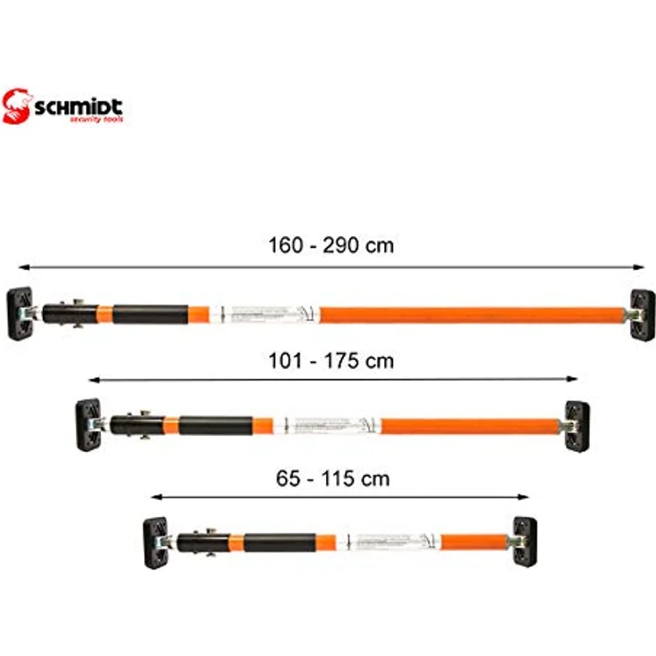 SCHMIDT security tools Sicherungsstange 65-115cm Einbruchsicherung Fenster Tür Einbruchschutz Fenstersicherung Türsicherung – Bild 3