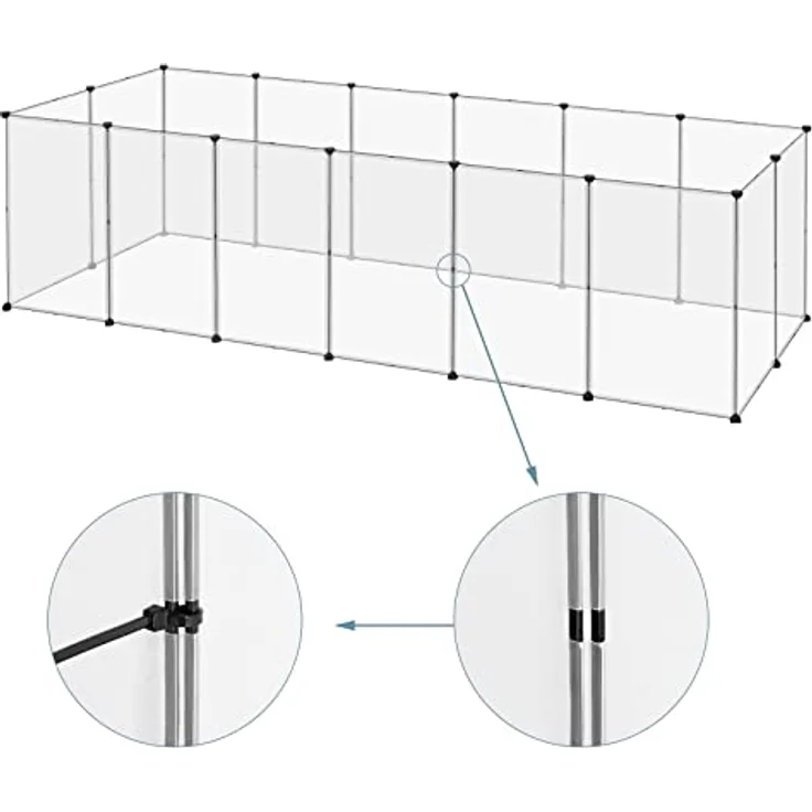EUGAD Freigehege für Kaninchen, Meerschweinchen Gehege, BHT 302x72x102cm – Bild 5