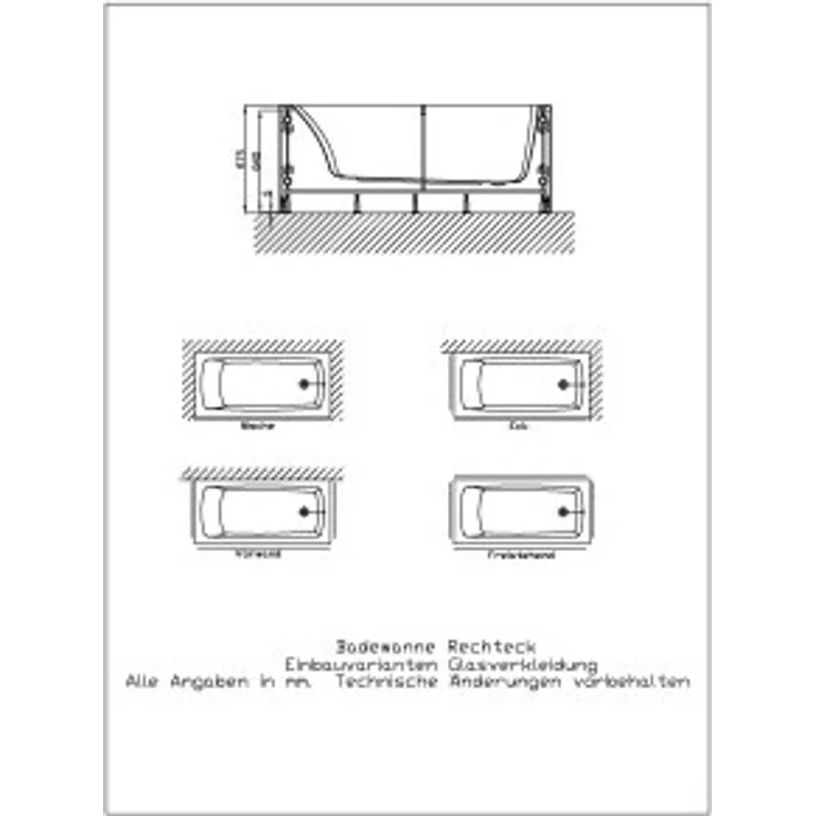 Hoesch Spezial-Untergestell für Rechteckbadewanne 1900 x 1200 mm - 120920, Komplett vormontiertes Gestell, 8fache Wannenrandunterstützung, Magnetplatten, max. 20mm Verkleidungsstärke - 120920