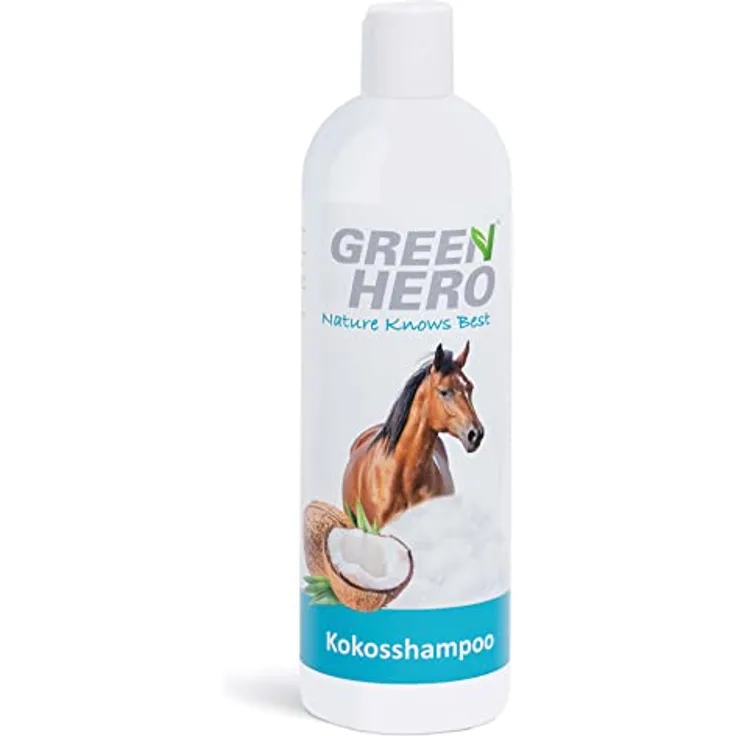 GreenHero Kokosshampoo für Pferde, 500 ml - natürliches Kokosöl, pH-neutral, seidig glänzendes Fell